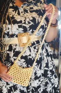 Beaded Luxe Handbag (Brown)