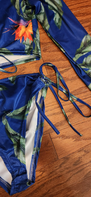 Tropical Bliss Bikini Set (Blue)