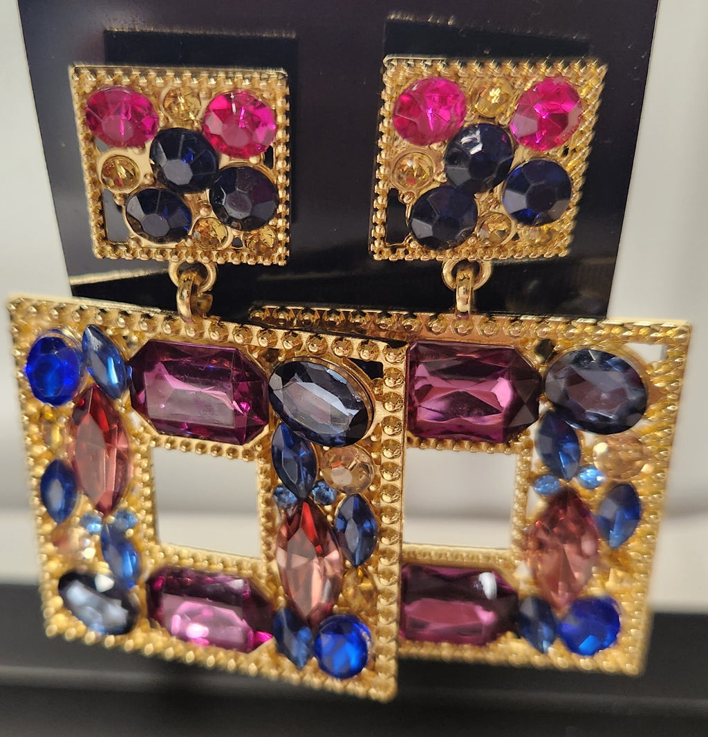 Precious Gem Earrings (Purple)