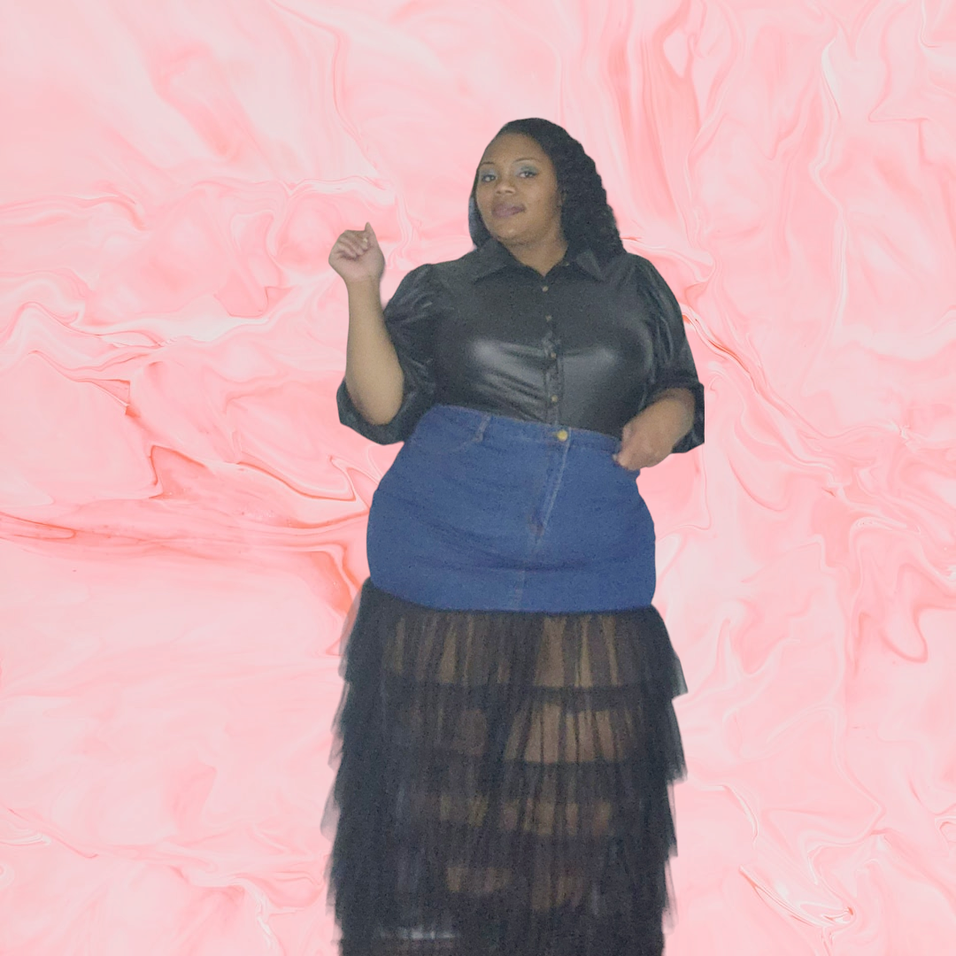 Denim Tulle Skirt 1X 3X 3X