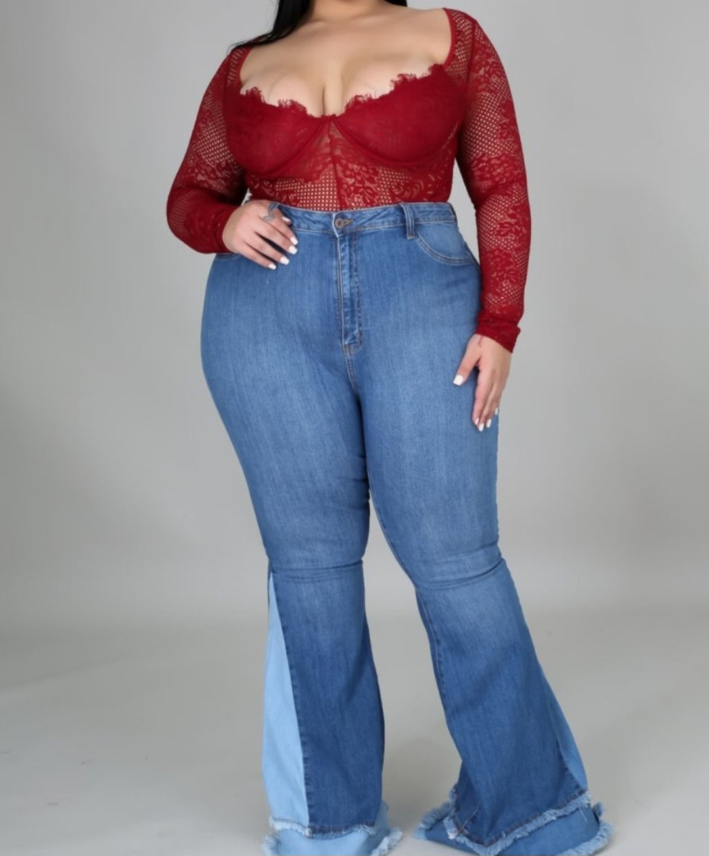 Stacked Bell Bottom Jeans (Denim)