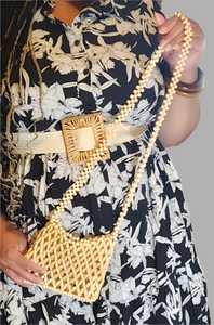 Beaded Luxe Handbag (Brown)