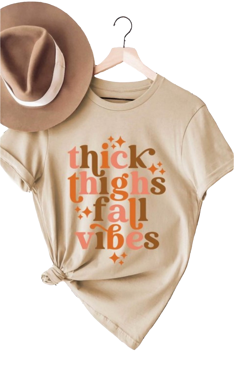 Fall Vibes Tshirt (PLUS SIZE- TAN)