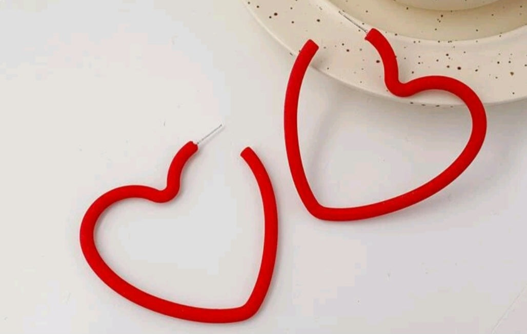 Piece Of My Heart Earrings (Red)