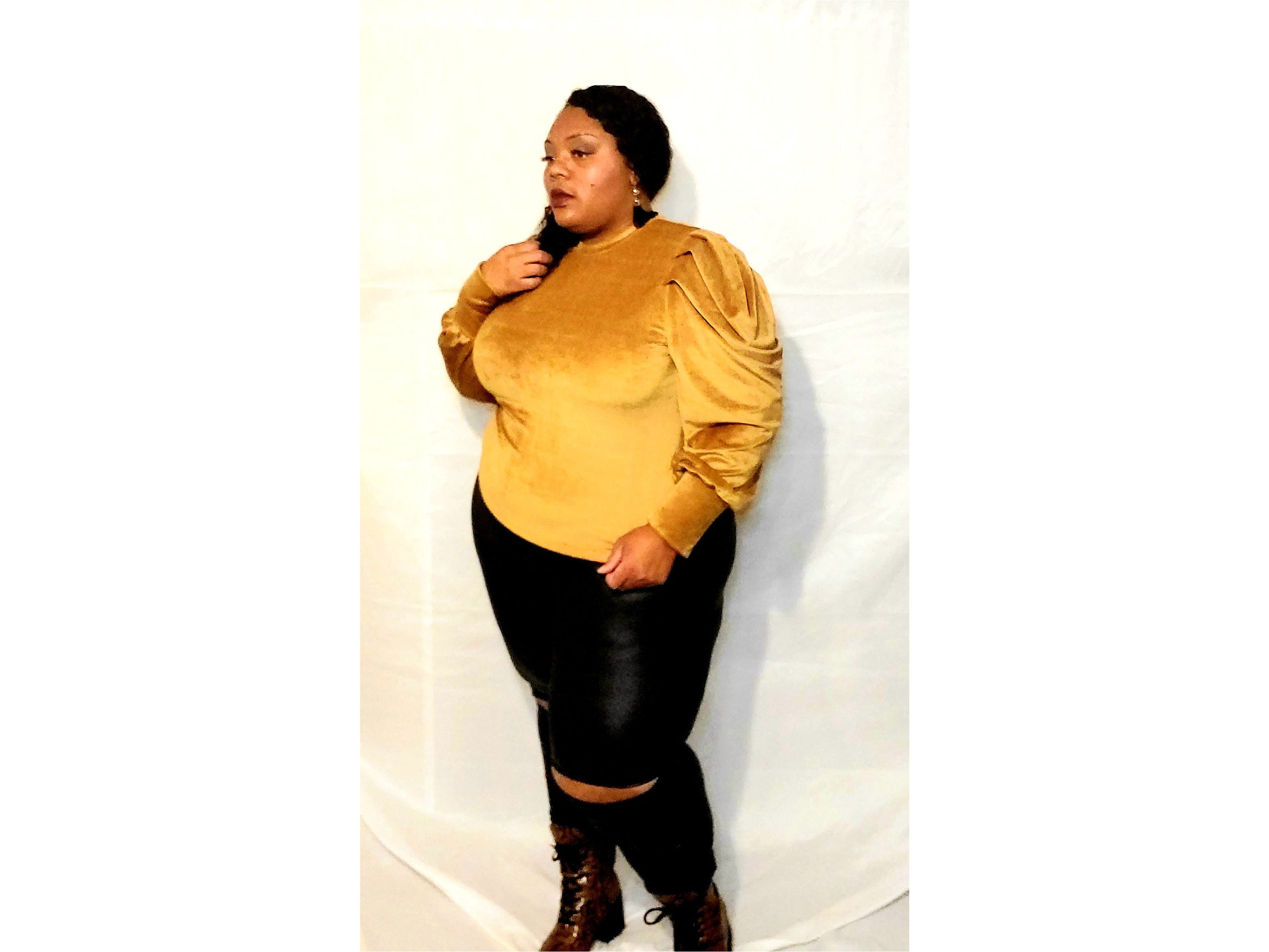 Classy Girl Top (PLUS SIZE- MUSTARD, BURGUNDY)