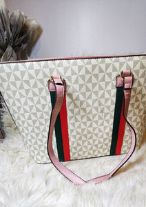 Pretty Purseonality Handbag (Ivory,Pink)