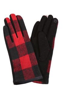 Prissy Plaid Gloves (Red, Black)